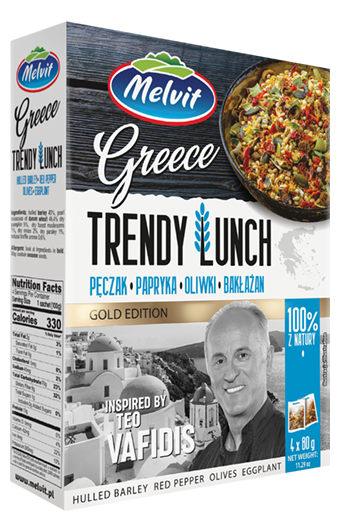 Trendy Lunch Greece: Pęczak, papryka, oliwki, bakłażan