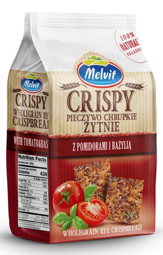 Crispy Żytnie z Pomidorami i Bazylią 150g Melvit