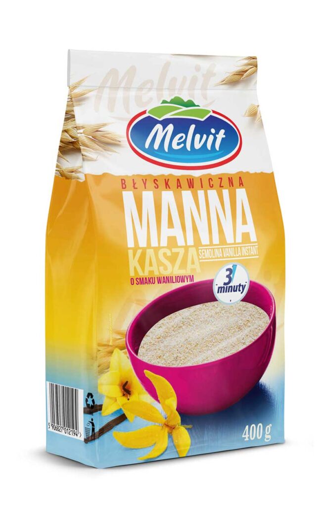 Kasza Manna Błyskawiczna o smaku waniliowym 400g Melvit