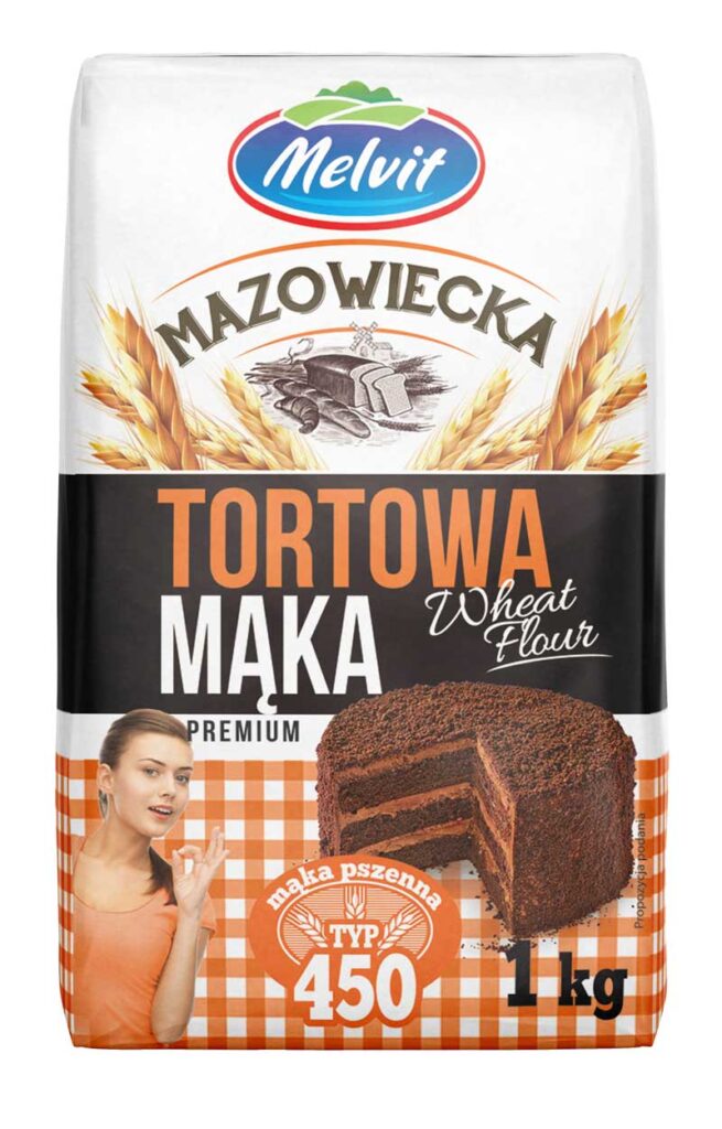 Mąka Tortowa Mazowiecka TYP450 1kg Melvit