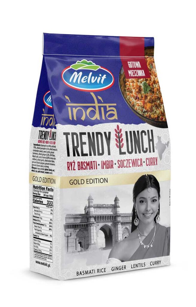 Trendy Lunch India Ryż Basmati Imbir Soczewica Curry 300g Melvit