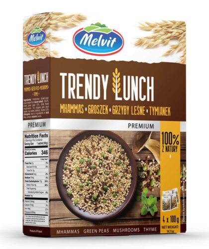 Trendy Lunch Mhammas Groszek Grzyby Leśne Tymianek 4x100g Melvit